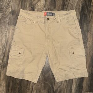 The American Outdoorsman Beige Cargo Shorts Men's Size 34 Waist Inseam 9"